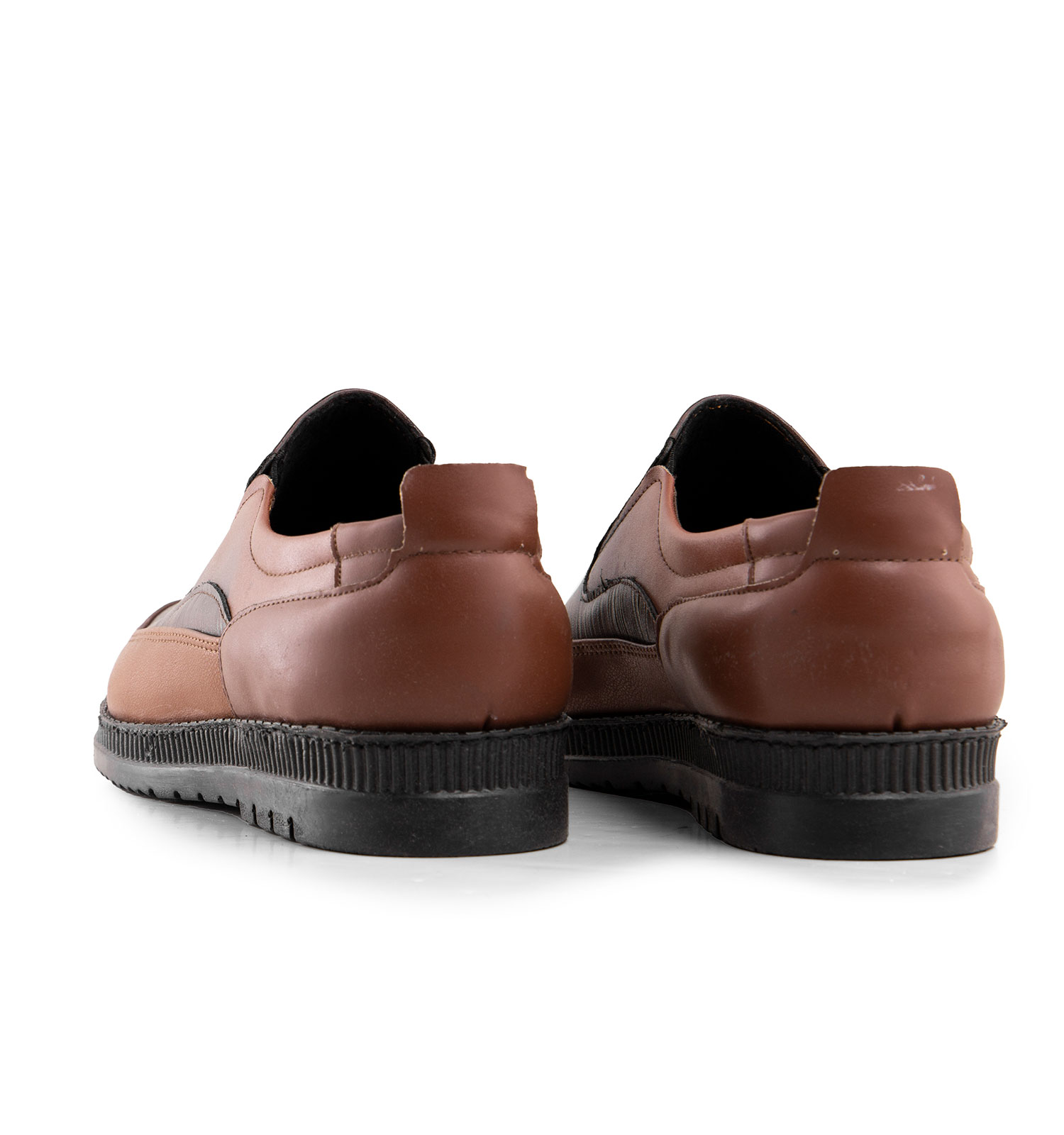 کفش روزمره مردانه قهوه ای چرم مصنوعی مدل 43401