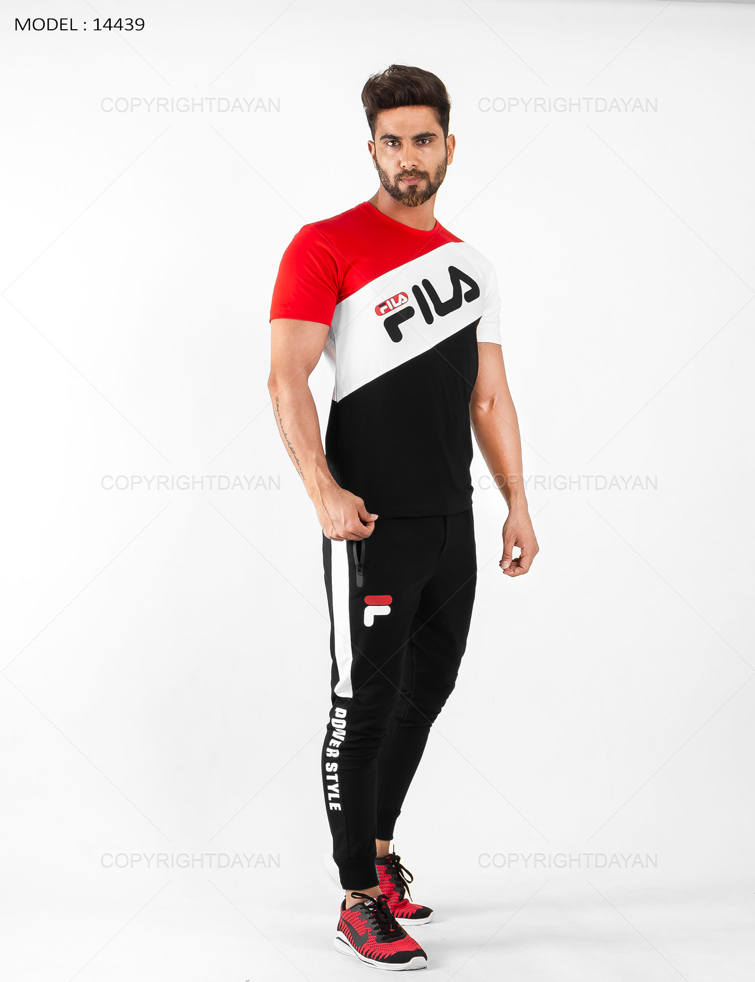 ست تیشرت شلوار مردانه FiLa مدل 14439