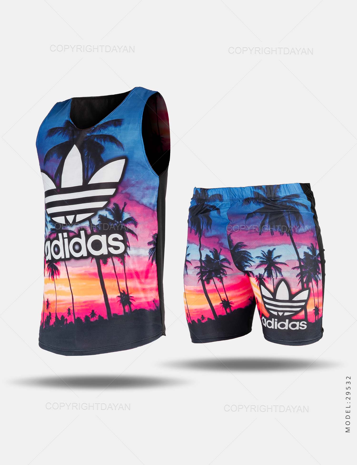 ست رکابی شلوارک مردانه Adidas مدل 29532