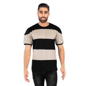 تیشرت یقه گرد مردانه راه راه مدل 43841