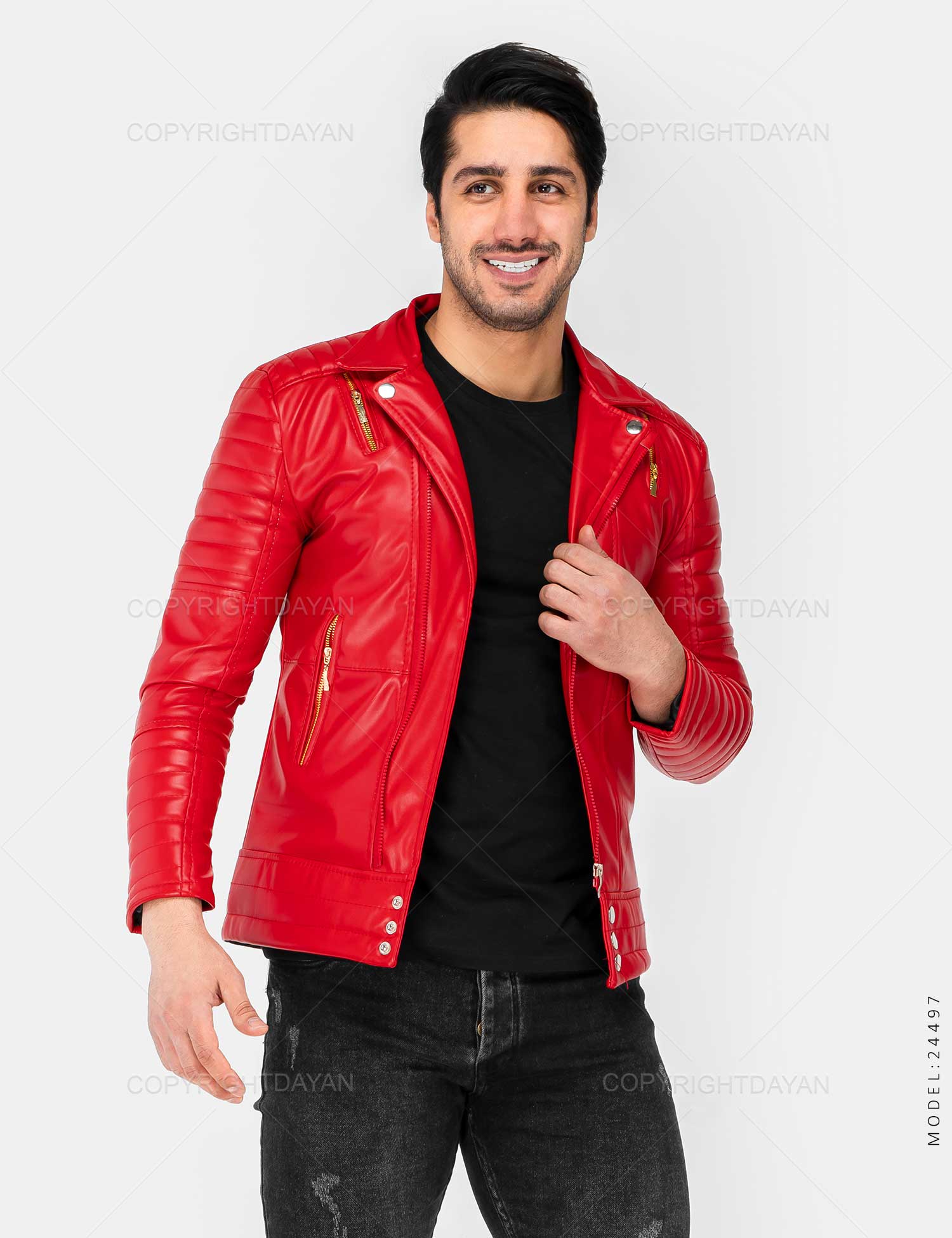 کاپشن چرمی مردانه Sevin مدل 24497