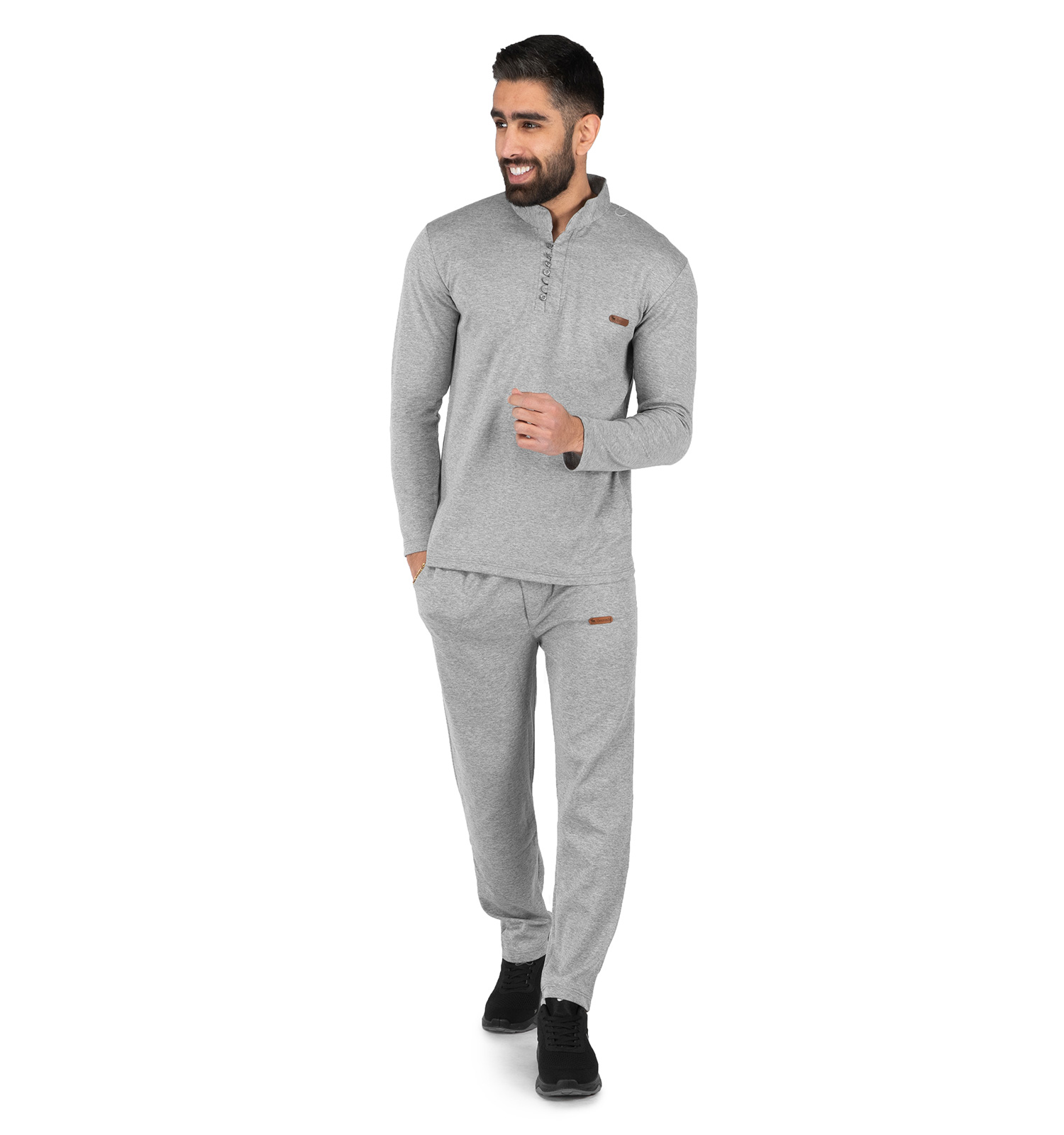 ست بلوز شلوار مردانه آستین بلند ساده یقه ایستاده مدل 43595