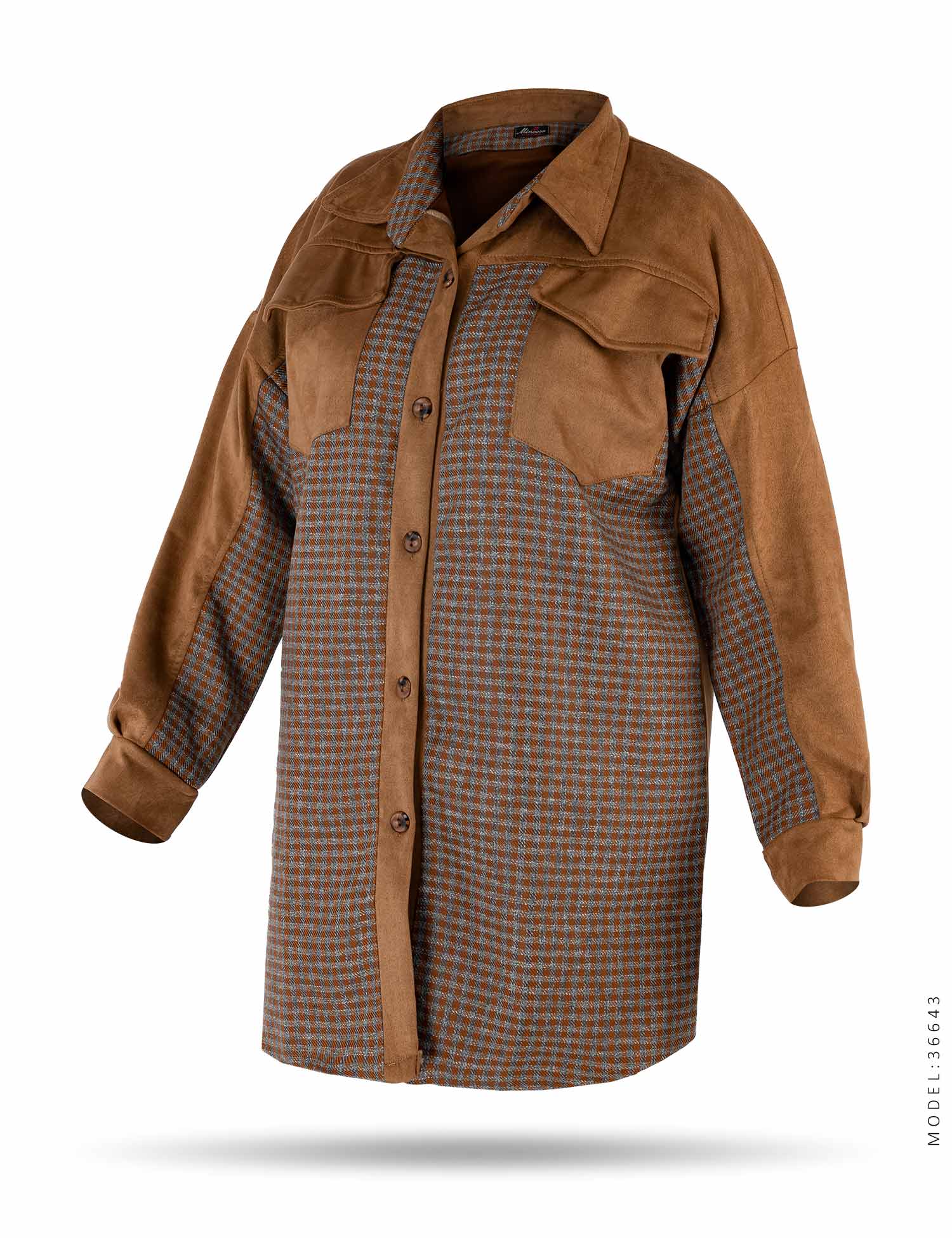 شومیز مانتو زنانه چهارخانه ریز Kiyan مدل 36643