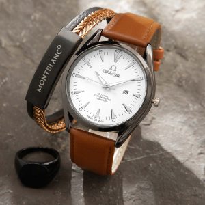 ساعت مچی چرم مردانه Omega مدل 41913