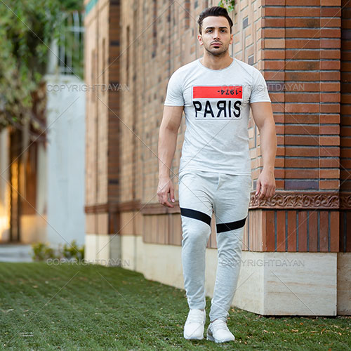 ست تیشرت شلوار مردانه Paris مدل Vaklo