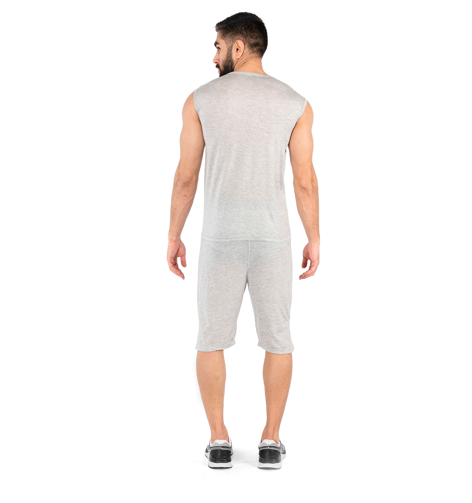 ست رکابی شلوارک مردانه آستین حلقه ای Adidas ساده یقه گرد مدل 43110