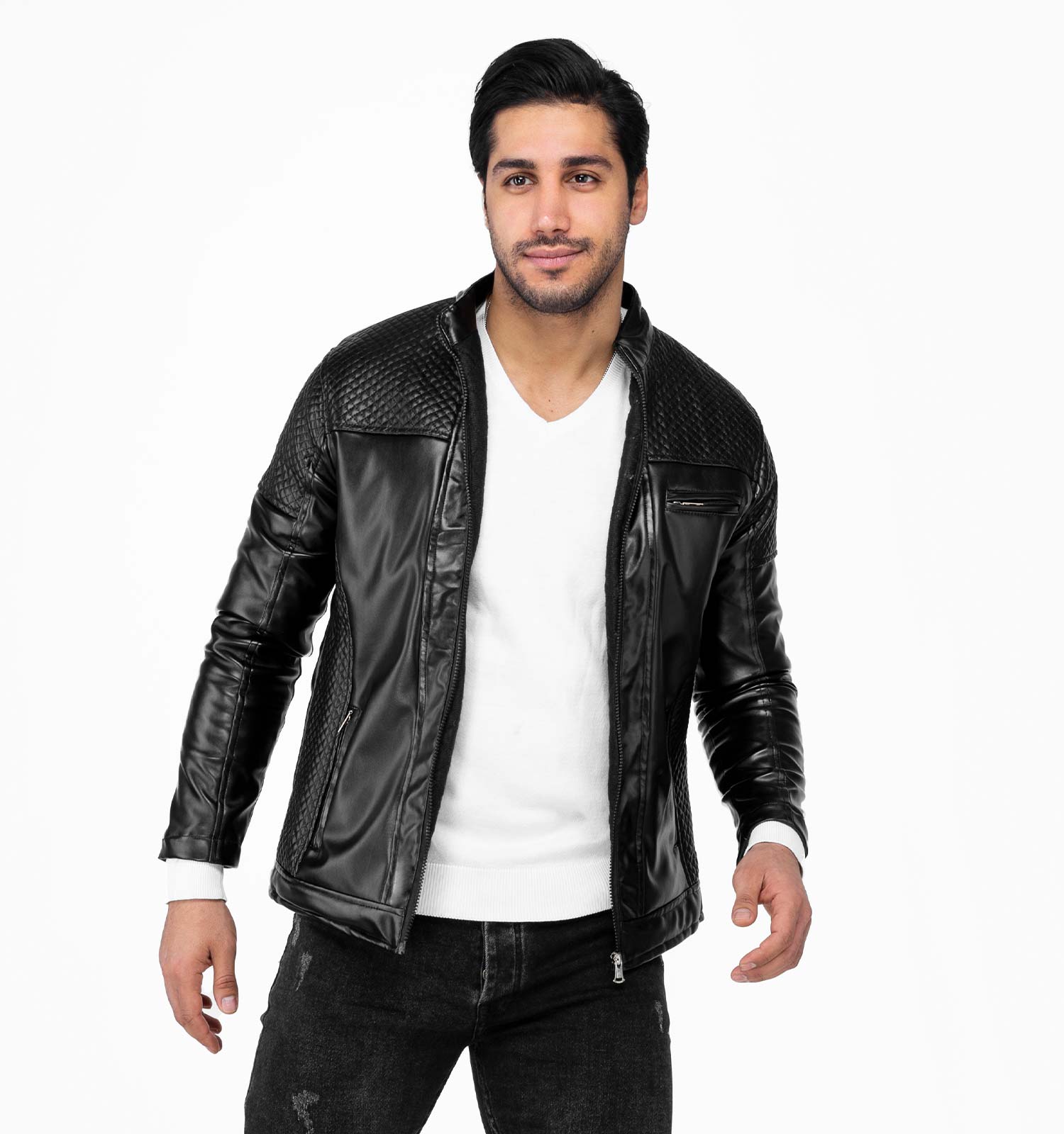 کاپشن چرمی مردانه Emery مدل 23350