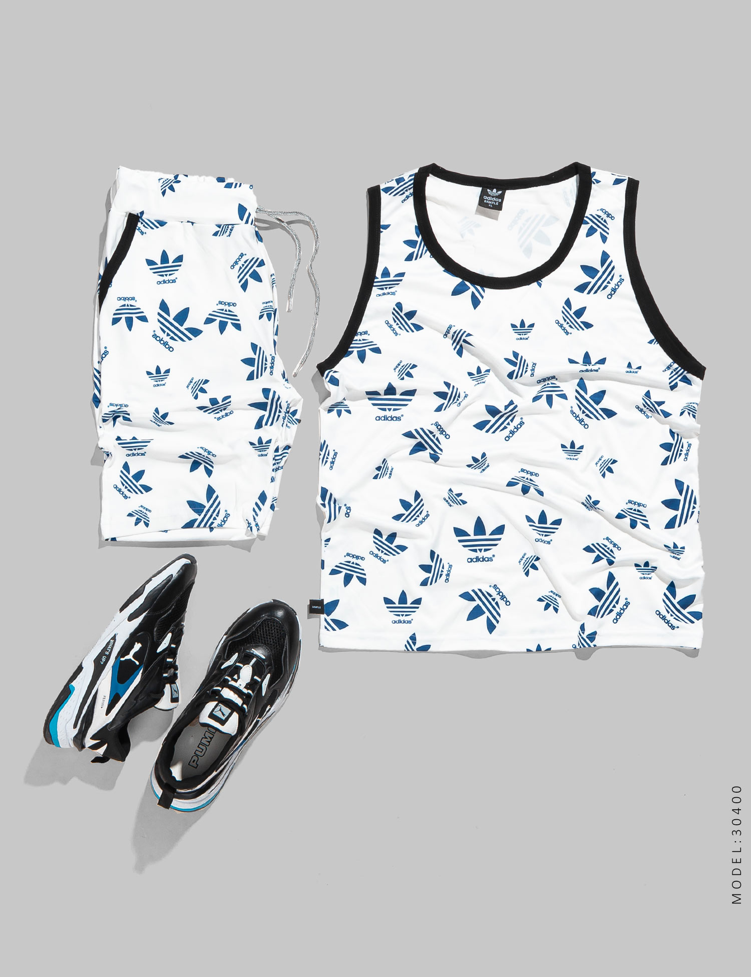 ست رکابی شلوارک مردانه Adidas مدل 30400
