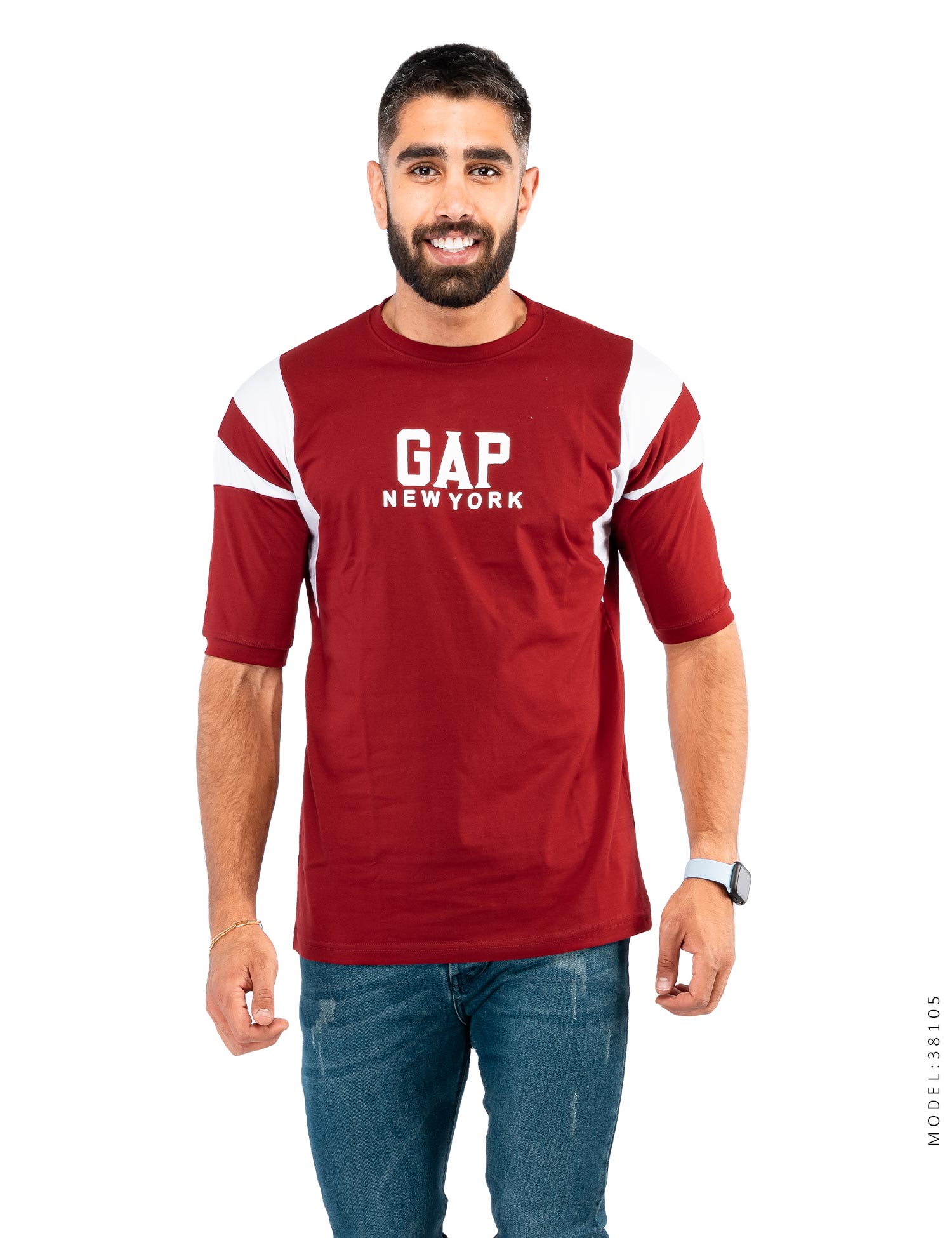 تیشرت مردانه دو رنگ یقه گرد Gap مدل 38105