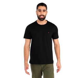 تیشرت یقه گرد مردانه مشکی ساده مدل 42243