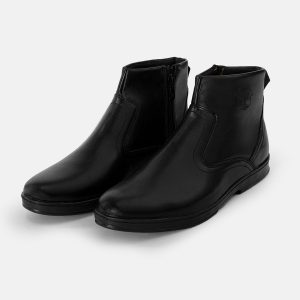 نیم بوت چرم مصنوعی مردانه مشکی Timberland زیپ دار مدل 22983