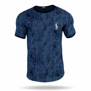 تیشرت مردانه طرحدار یقه گرد Polo مدل 38048