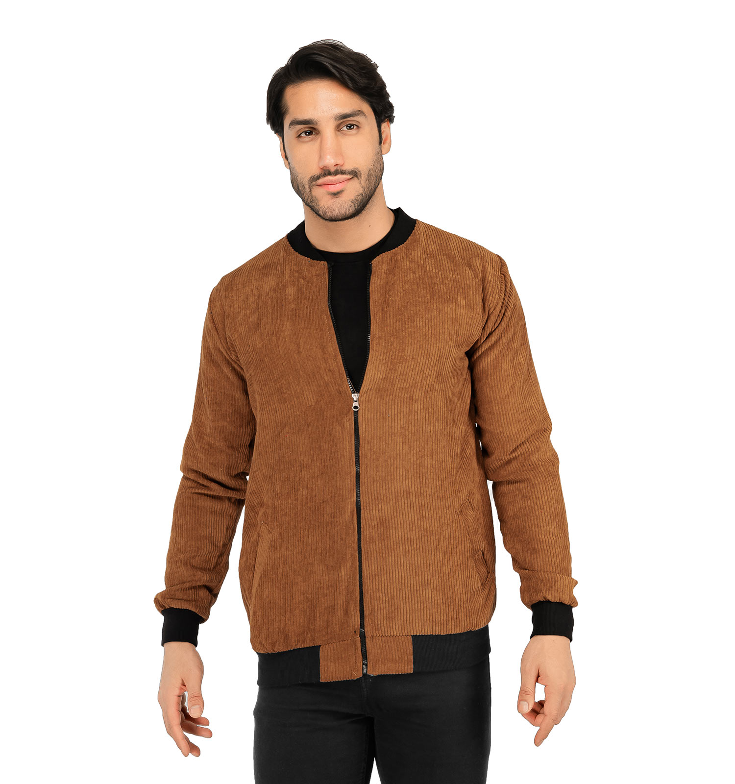 سویشرت زیپ دار مخمل مردانه Araz یقه گرد مدل 40635