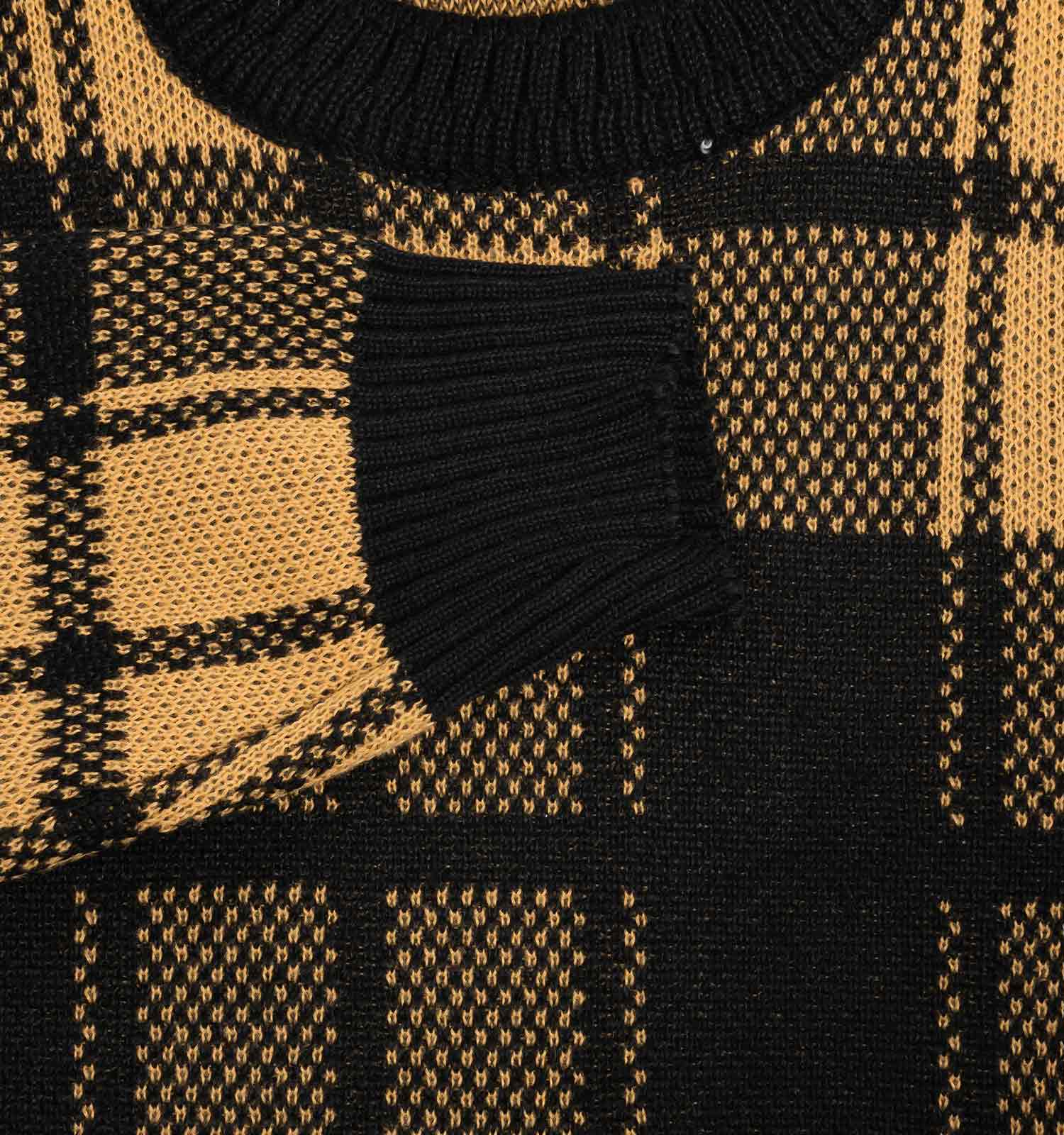 بافت مردانه یقه گرد فری سایز چهارخونه مدل 45893