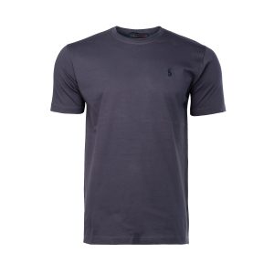 تیشرت Polo یقه گرد مردانه طوسی پنبه ساده مدل 45428