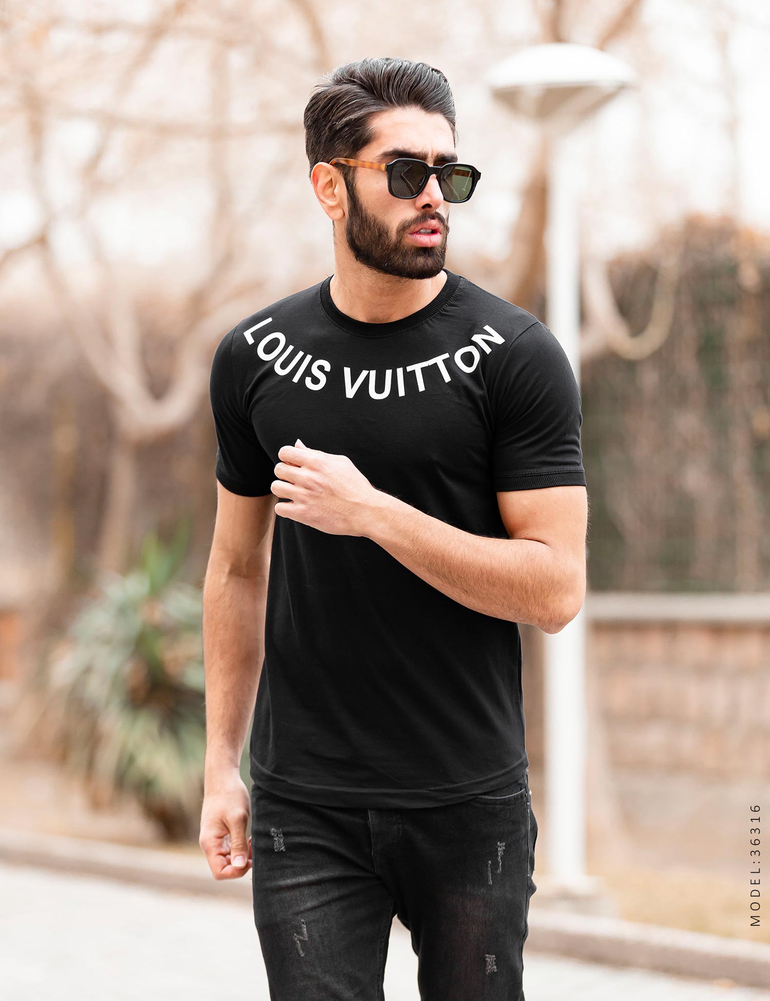 تیشرت مردانه یقه گرد Louis Vuitton مدل 36316