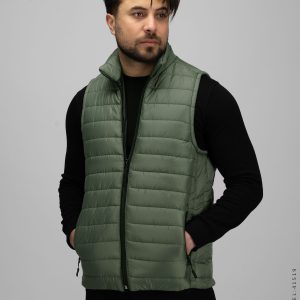 کاپشن پافر مردانه شمعی بادی Alvin سبز مدل 41519