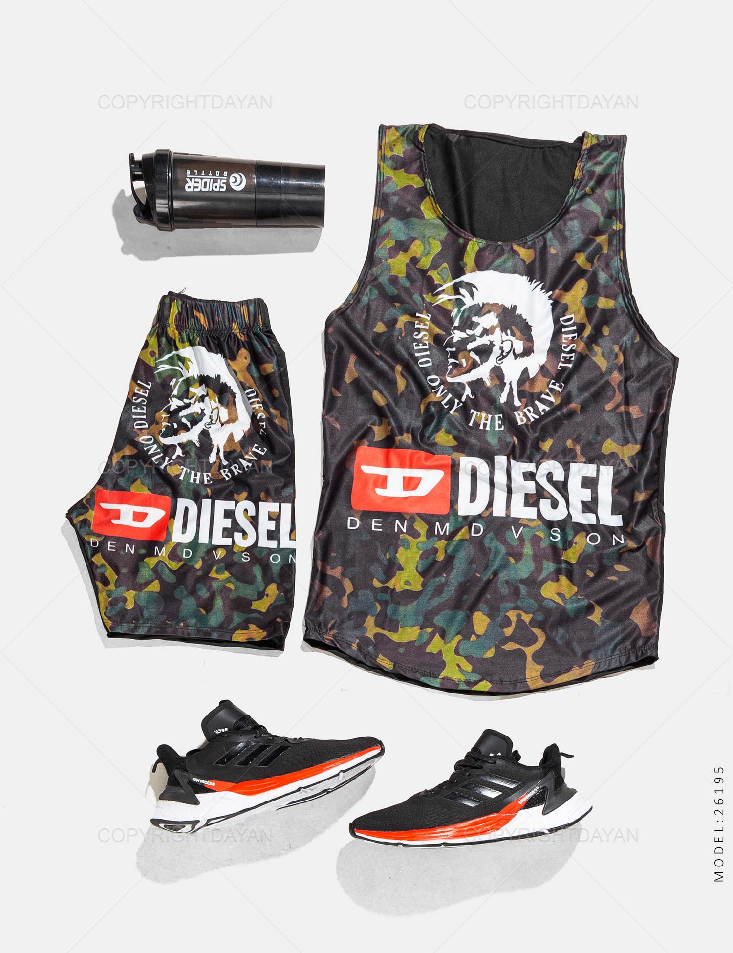 ست رکابی شلوارک مردانه Diesel مدل 26195
