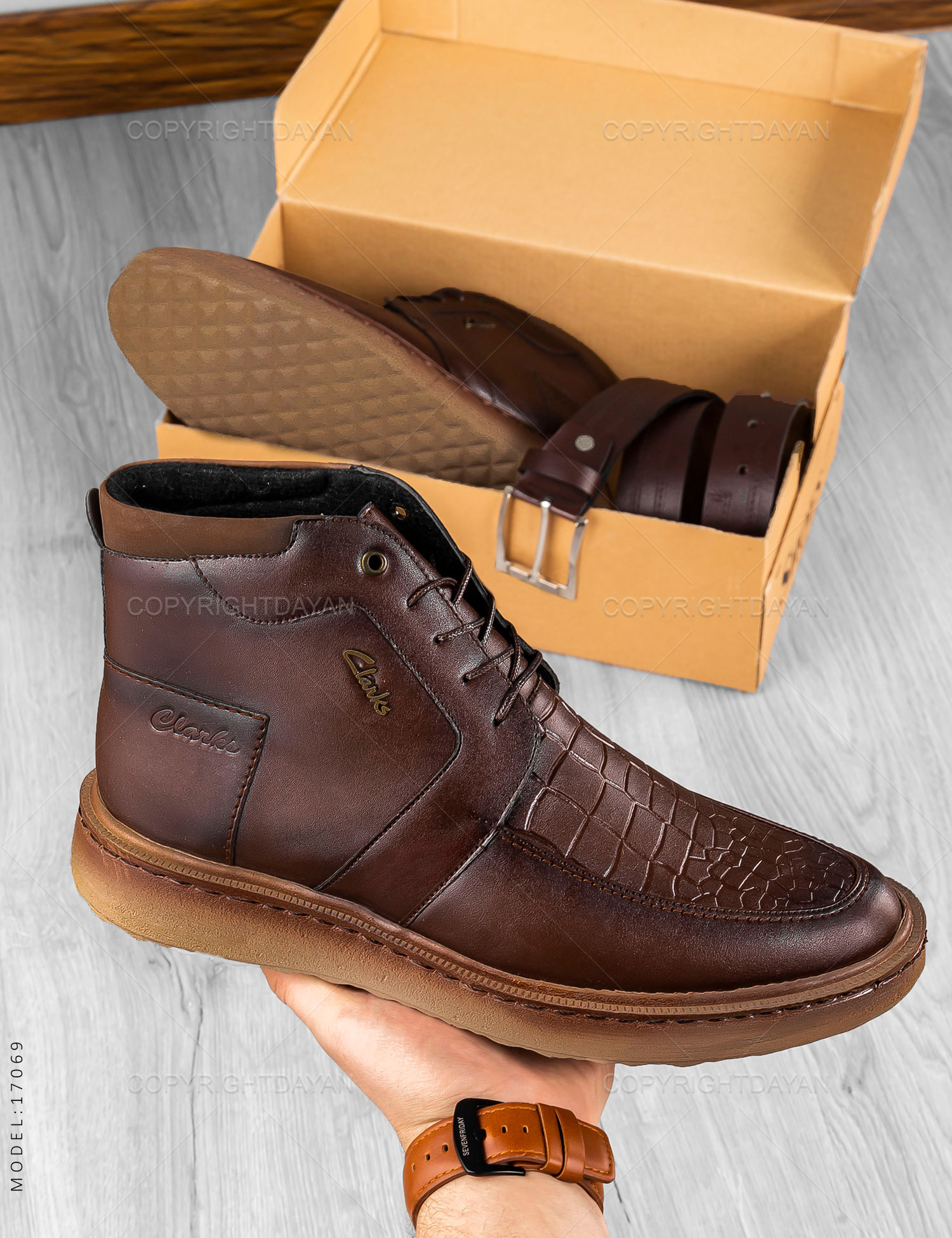 نیم بوت مردانه Clarks مدل 17069