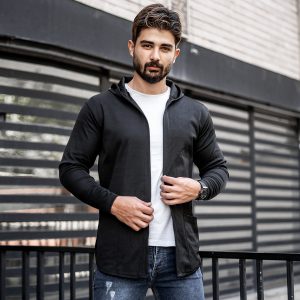 شنل مردانه مشکی مدل Kamil