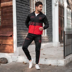 ست سویشرت شلوار Off-Whiteمردانه مشکی قرمز مدل lako