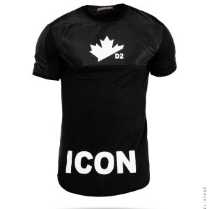 تیشرت مردانه چاپی سفید مشکی Icon مدل 37482