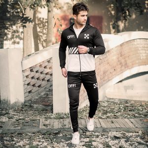 ست سویشرت شلوار Off-Whiteمردانه مشکی سفید مدل lako