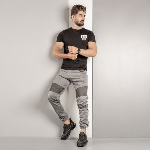 شلوار اسلش مردانه T طوسی مشکی مدل NR60