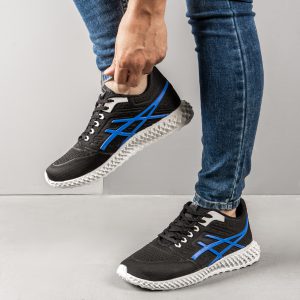 کفش ورزشی Asics مردانه مشکی آبی مدل Nardin T
