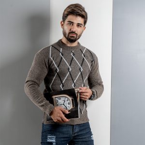پلیور مردانه T قهوه ای مدل Fartash