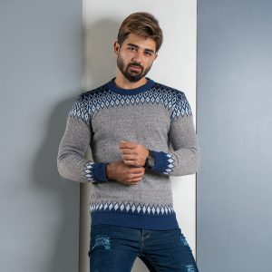 پلیور طوسی آبی T مردانه مدل tikal