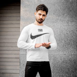 تیشرت آستین بلند مردانه Nike سفید مدل A77