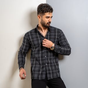 پیراهن راه راه مردانه T مشکی مدل arshia