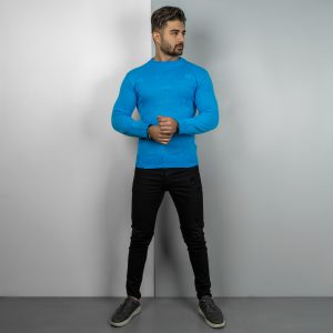 پلیور زاپ دار آبی مردانه مدل Deta