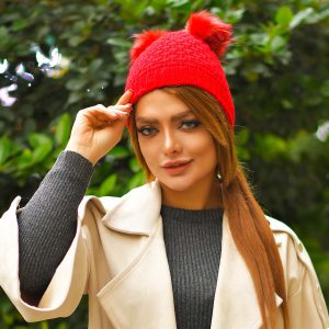 کلاه زنانه خرگوشی قرمز مدل Boshra