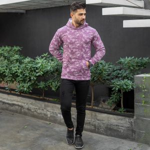 هودی مردانه طرح برگ زرشکی مدل Homan