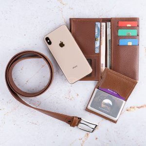 ست کیف کمربند قهوه ای مدل M101