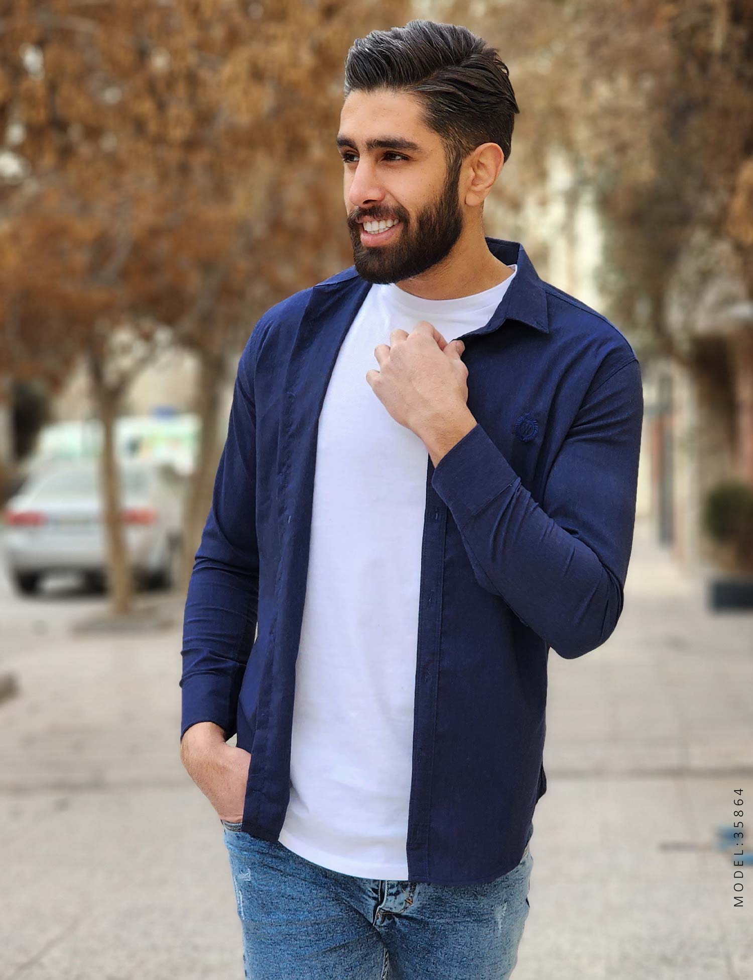 پیراهن کتان مردانه Marta مدل 35864