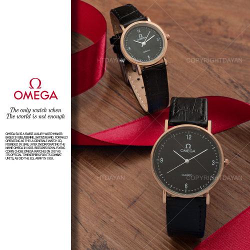 ست ساعت مردانه زنانه Omega مدل W 3759 (مشکی)