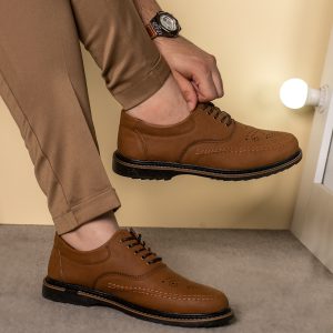 کفش تخت قهوه ای مردانه مدل Radin