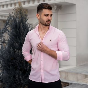 پیراهن مردانه صورتی مدل Farzin