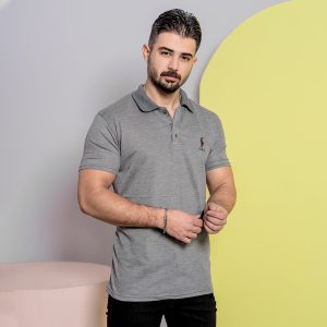 تیشرت Polo طوسی تیره مردانه مدل Y82