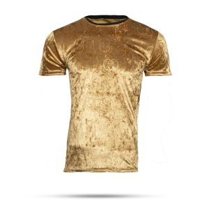 تیشرت مخمل طلایی مردانه مدل Gucci