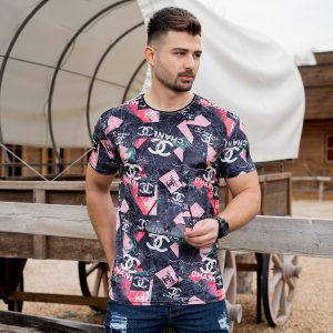 تیشرت مخمل مردانه مدل Chanel