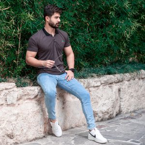 تیشرت مردانه مارک رندوم بنفش مدل kapi
