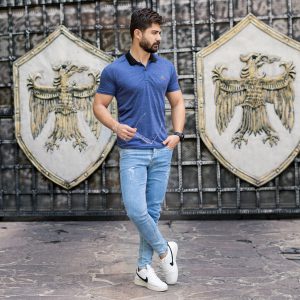 تیشرت مردانه مارک رندوم آبی kapi