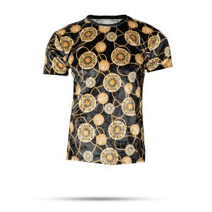 تیشرت مخمل مشکی طلایی مردانه مدل golden