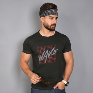 تیشرت مردانه سبز T مدل Wav