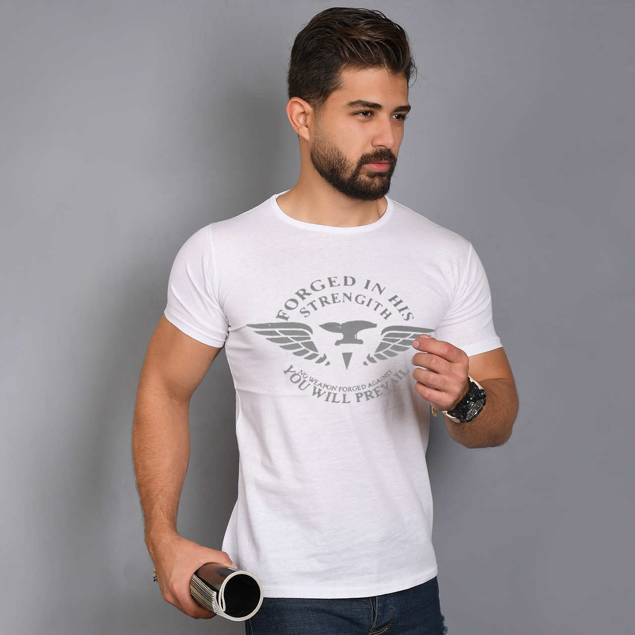 تیشرت T مردانه سفید مدل Forged