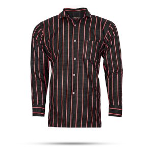پیراهن مردانه T مشکی راه راه قرمز مدل Melvis